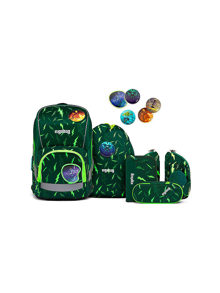ERGOBAG Schultaschen Set 6-tlg. Wide - Bärtastisch grün